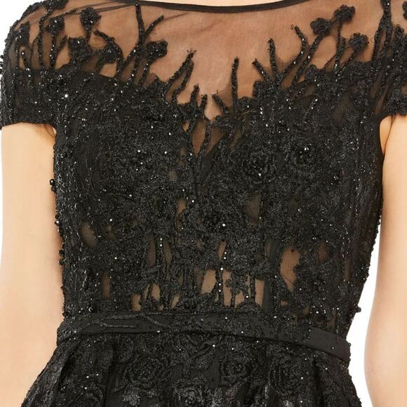 NWT Mac Duggal 20405 EMBELLISHED FLORAL CAP SLEEVE A LINE GOWN - size 16 - Picture 5 of 10